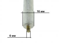 Анод магниевый М6х10мм D=16мм L=180мм для водонагревателя 