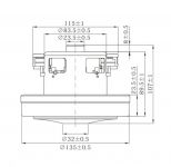 Мотор (двигатель) пылесоса 1600W H=107/23mm D=135/32mm